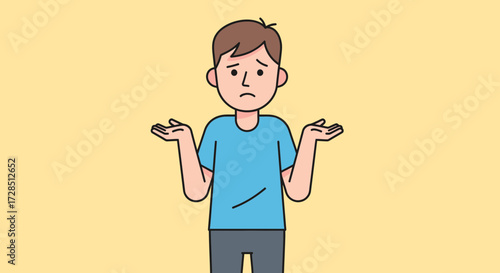 Confused Young Man Shrugging Shoulders With a Puzzled Expression