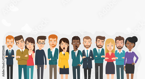 Disappointed Employees Depicting Unhappy Work Environment And Bad Mood