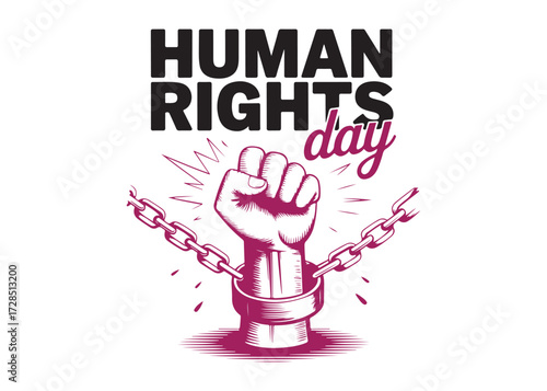 Human rights day celebration graphic design with diverse elements