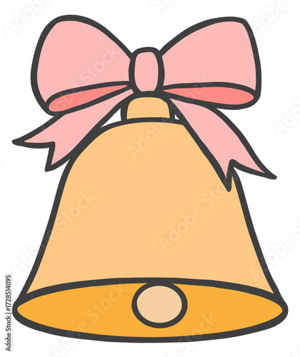 christmas bells with red ribbon