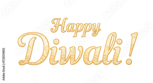 Happy Diwali text PNG bright celebration festival typography art
