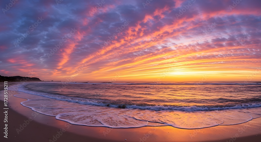 Fototapeta premium Colorful sunrise over ocean beach