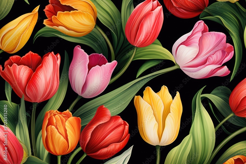 Obraz premium Pattern of flowers on light background