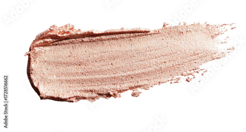 Peachy, glittery makeup smear on transparent background