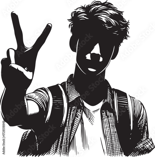 vector boy silhouette