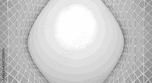 Abstract Geometric Shape Of Architectural Structure With White Dome
