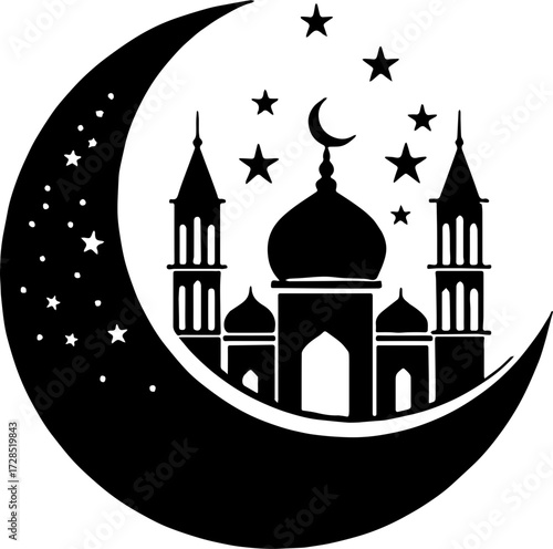 Silhuette ramadhan karirm vector illustration