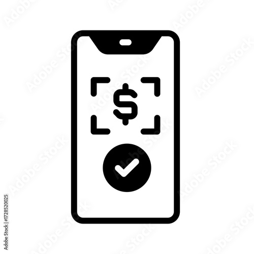 Vector solid black icon for Mobile payment