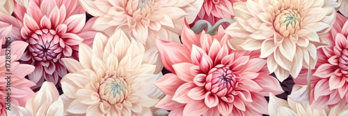 Pattern of flowers on light background
