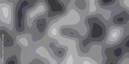 Abstract topographic map style illustration with contours in shades of gray and purple for background or texture