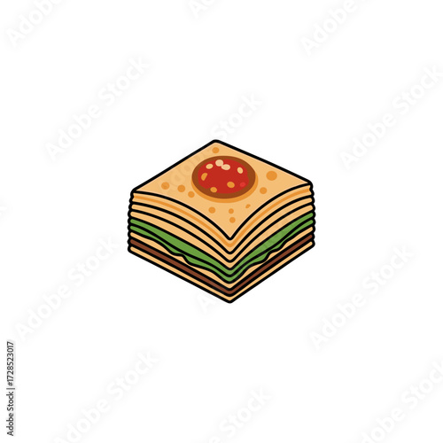 Lebanese food icon logo flat vector design