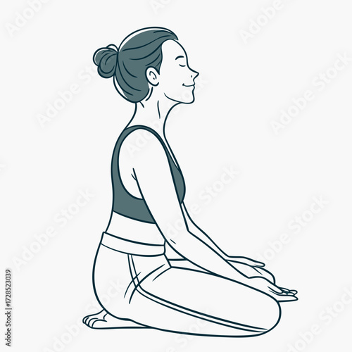 Woman meditating in yoga pose