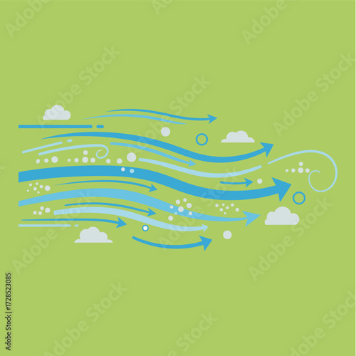 Air flow icon logo flat vector design