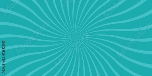 Turquoise bursting radial lines swirling outwards from a central point creating a vibrant textured design