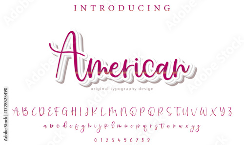 American - Elegant 3D Script Font with Handwritten Style for Modern Typography and Branding
