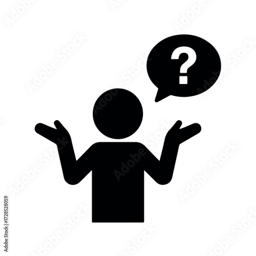 Person with question mark concept of uncertainty and doubt