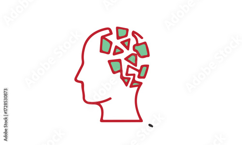 Abstract representation of a shattered mind or broken thoughts