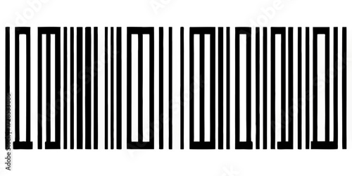 A high-resolution black and white barcode illustration with clean vertical lines of varying thickness and clear numeric digits below, isolated on a transparent background, crisp vector style suitable 