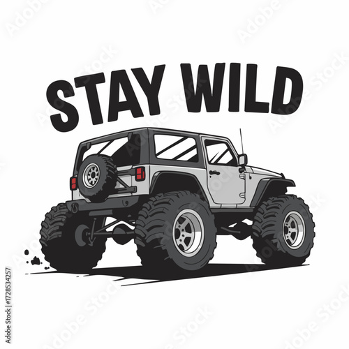 Cartoon Style Detailed Off Road Adventure Vehicle Illustration
