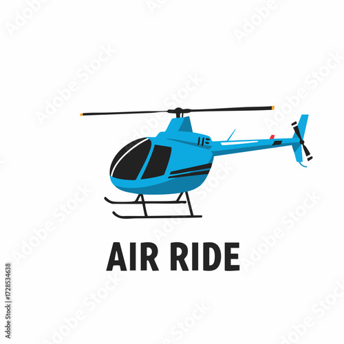 Realistic Detailed Helicopter Sky Ride Illustration Isolated Transportation Graphic Asset