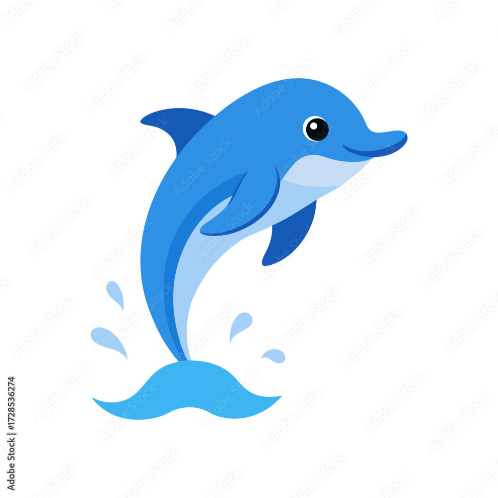 Obraz premium Happy jumping blue dolphin