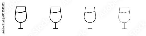 Wine glass icon outline trend modern simple versions