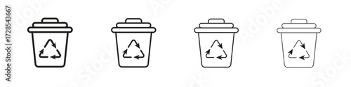 Trash compactor icon outline trend modern simple versions