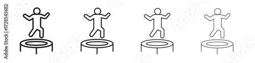Trampolining icon outline trend modern simple versions