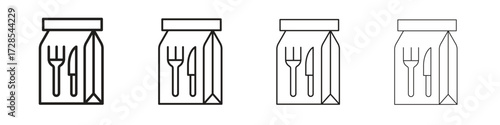 Take away icon outline trend modern simple versions