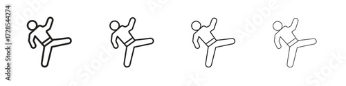Taekwondo icon outline trend modern simple versions