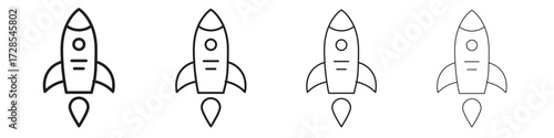 Rocket icon outline trend modern simple versions