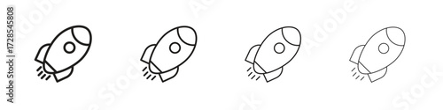 Rocket icon outline trend modern simple versions
