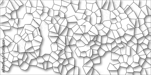Organic Abstract Geometric Pattern with Irregular Polygonal Cells and Soft Shadows on White Background Vector Art