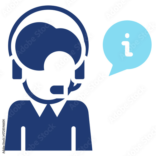 Dark Blue Virtual Assistant Icon