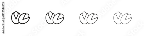 Pistachio icon outline trend modern simple versions