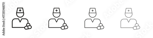 Pharmacist icon outline trend modern simple versions