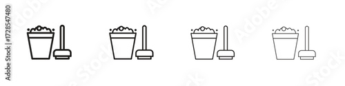Mop cleaning icon outline trend modern simple versions