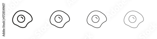 Fried egg icon outline trend modern simple versions