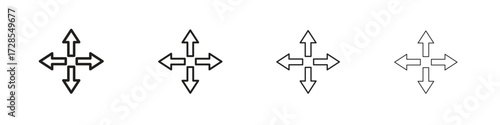 Four directions icon outline trend modern simple versions