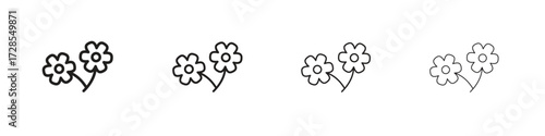 Flowers icon outline trend modern simple versions