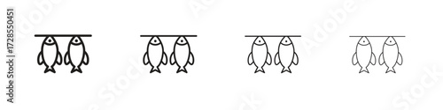 Dried fish icon outline trend modern simple versions