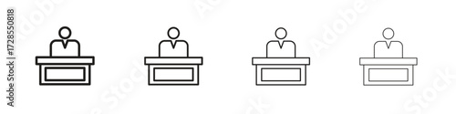 Court trial icon outline trend modern simple versions