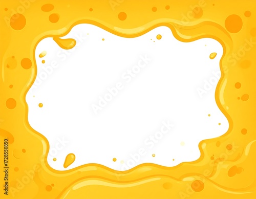 Yellow liquid spills around white space