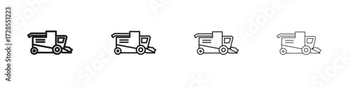 Combine harvester icon outline trend modern simple versions