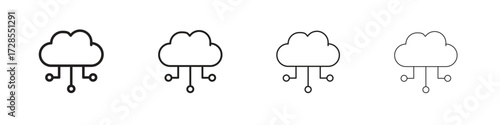 Cloud computing icon outline trend modern simple versions