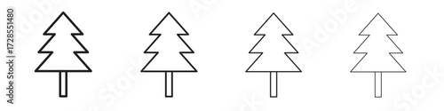 Christmas tree icon outline trend modern simple versions