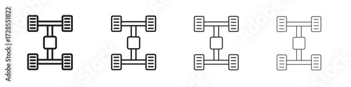 Car chassis icon outline trend modern simple versions