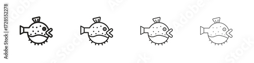 Blowfish icon outline trend modern simple versions