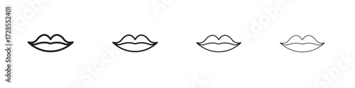 Big lips icon outline trend modern simple versions