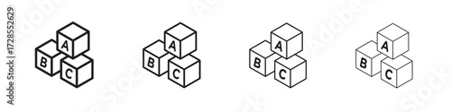 Baby ABC cubes icon outline trend modern simple versions